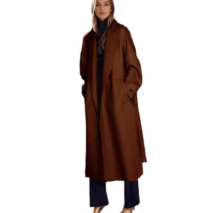 Dames élégant manteau oversized avec ceinture et poches Chic und Stil