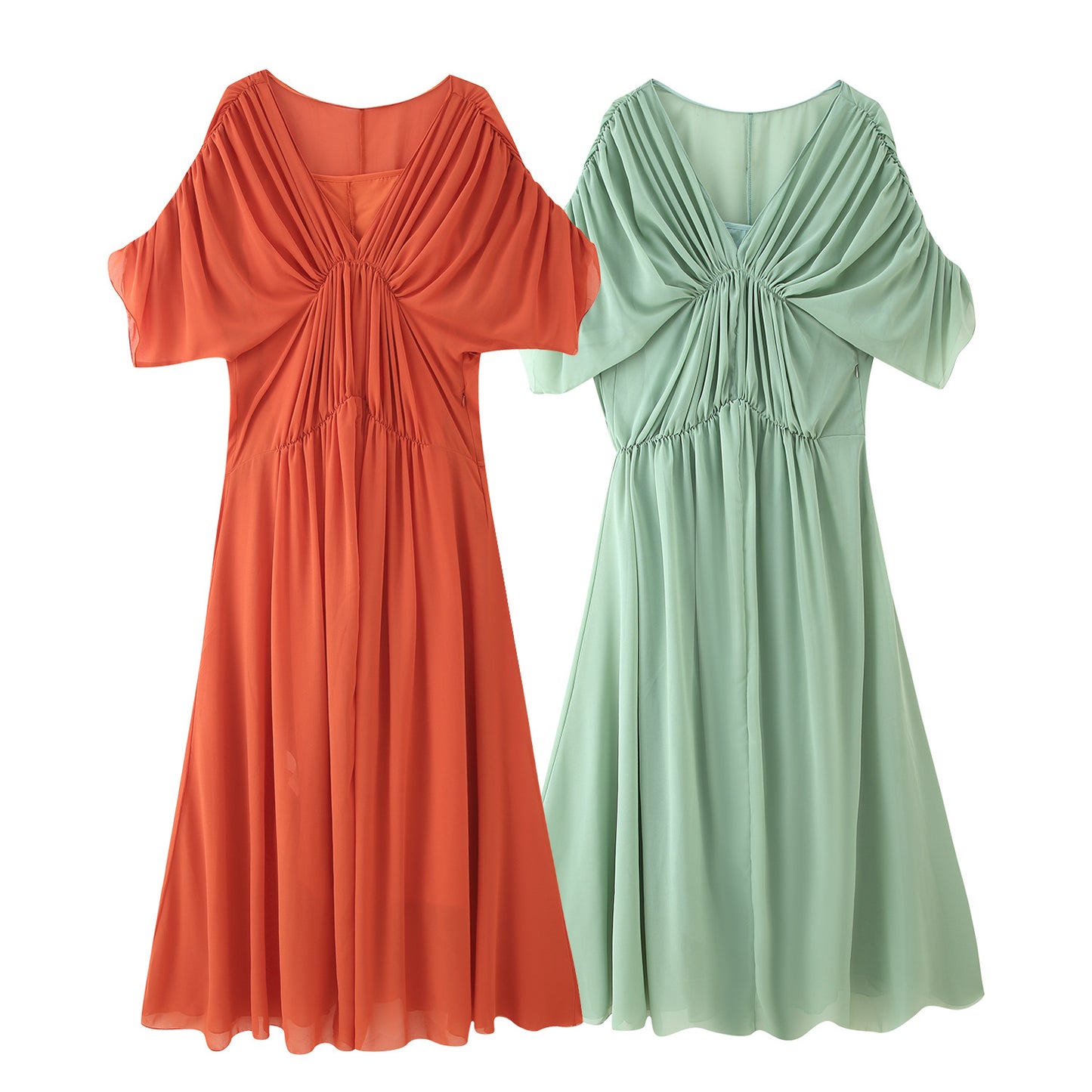 Robe maxi femme avec silhouette fluide et élégante drapée Chic und Stil