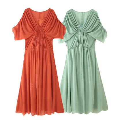 Robe maxi femme avec silhouette fluide et élégante drapée Chic und Stil