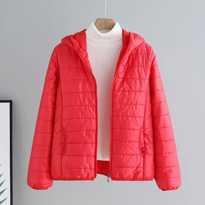 Ladies quilted transitional jacket with practical pockets and hood Chic und Stil