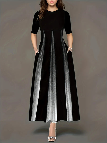 Robe maxi pour femmes avec poches latérales élégantes et éclat luxueux Chic und Stil
