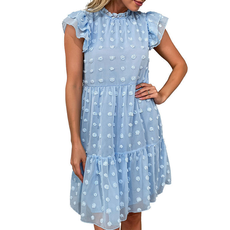 Robe A-line à manches bouffantes casual pour dames Chic und Stil