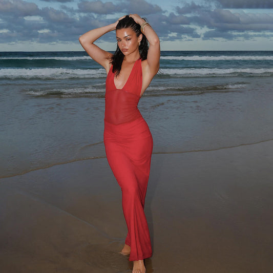 Robe maxi bodycon à encolure halter Chic und Stil