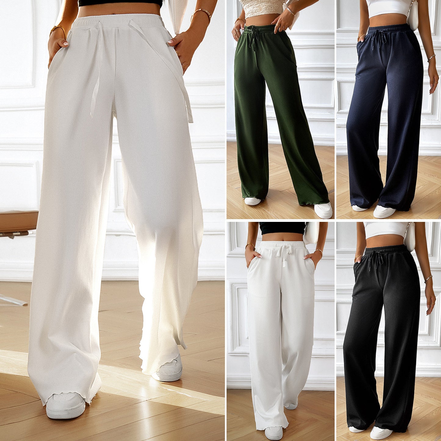 Chic and Style high-waisted casual pants for women with elastic waistband