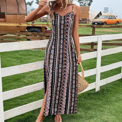 Robe maxi ethnique bohème pour femmes Chic und Stil
