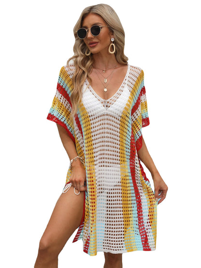 Dames Ouvert Maille Plage Survêtement Robe Chic und Stil