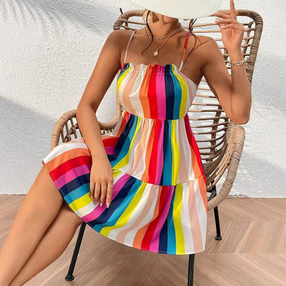 Femmes Robe à Bretelles Animaux Chic und Stil