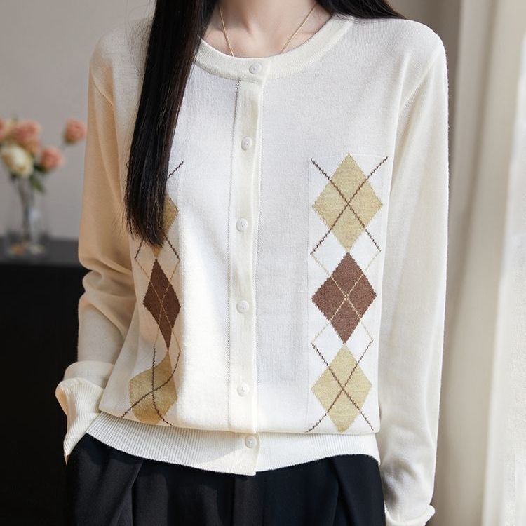 Cardigan pour femme avec motif en losange Chic & Stil