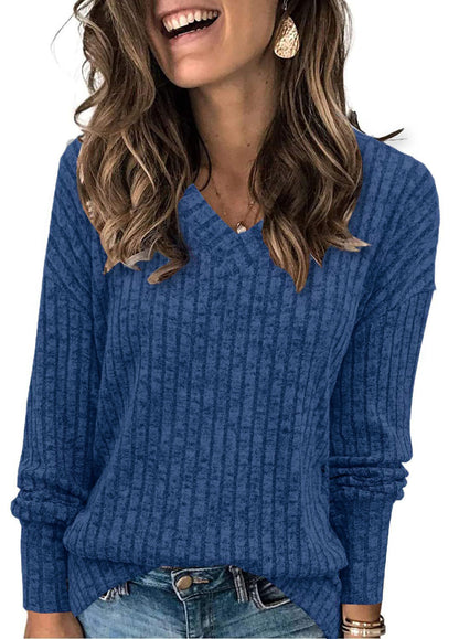 Dames V-cou tricot pull Chic und Stil