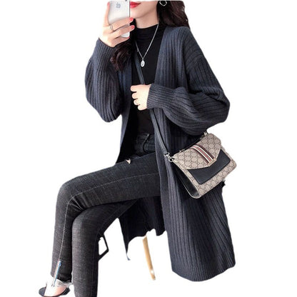 Cardigan à rayures en grosse maille pour femmes avec coupe ouverte et manches longues Chic und Stil