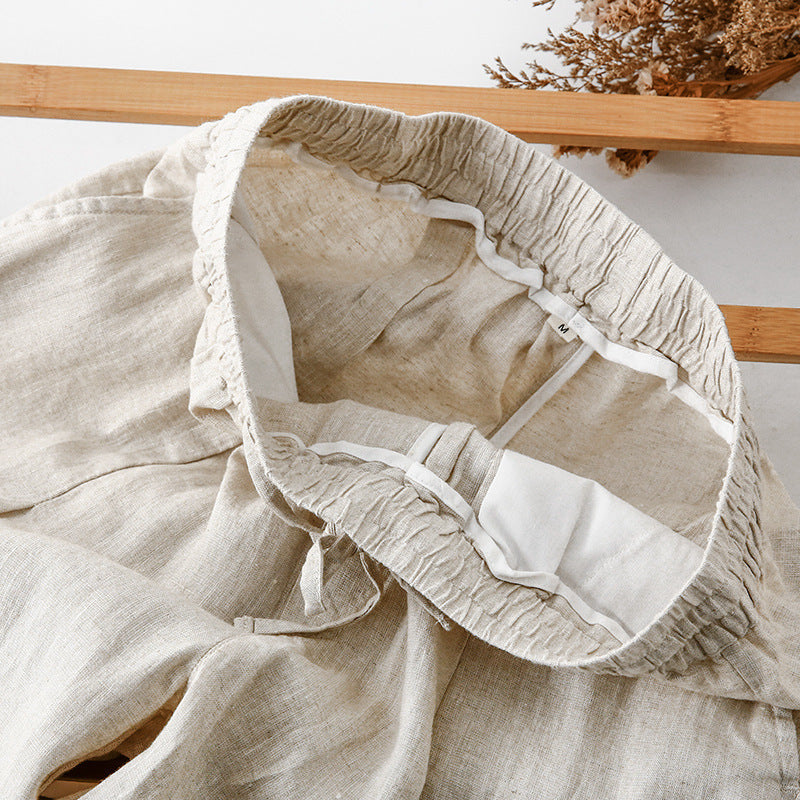 Casual linen pants for women with an elastic waist and practical side pockets Chic and Style