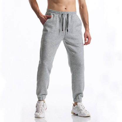 Casual pants for men with textured surface and elastic waistband Chic und Stil