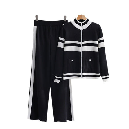 Chic and Style ladies' knitted sports jacket and pants set