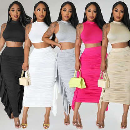 High Waist Bodycon Dress and Crop Top Set for Women Chic and Stylish
