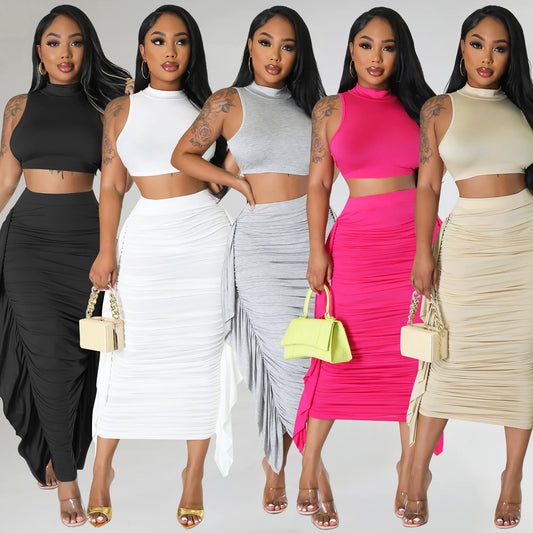 High Waist Bodycon Dress and Crop Top Set for Women Chic and Stylish