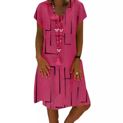 Robe d'été décontractée pour femmes avec un design graphique moderne et une coupe flatteuse Chic und Stil