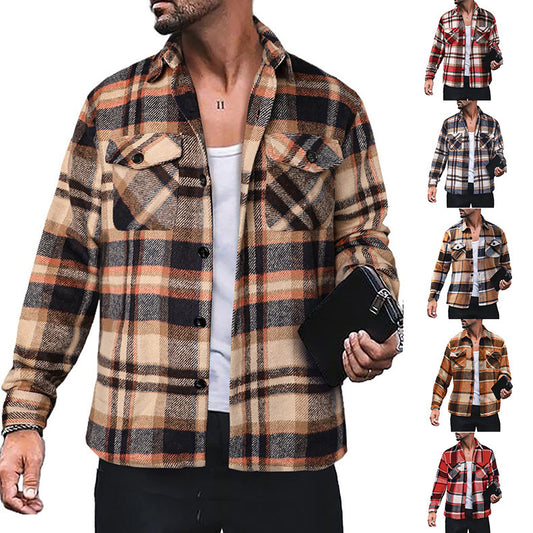 Chemise en flanelle pour hommes avec motif à carreaux et poches fonctionnelles Chic und Stil