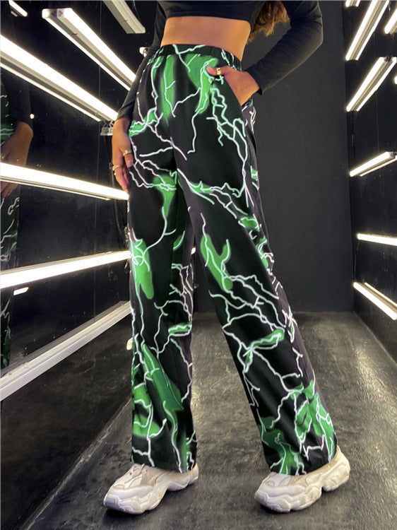 Women wide stylish pants with unique shine effect Chic and Style