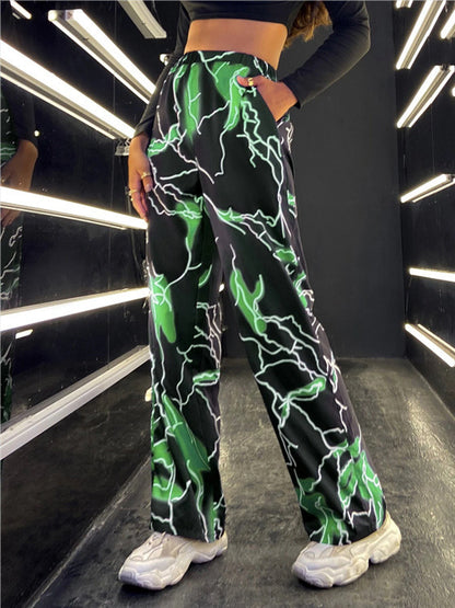 Women wide stylish pants with unique shine effect Chic and Style