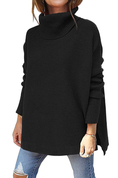 Pull roulé confortable pour femmes avec un motif en tricot doux Chic und Stil