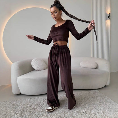 Premium women, elegant crop-top and comfortable pants Chic and Style