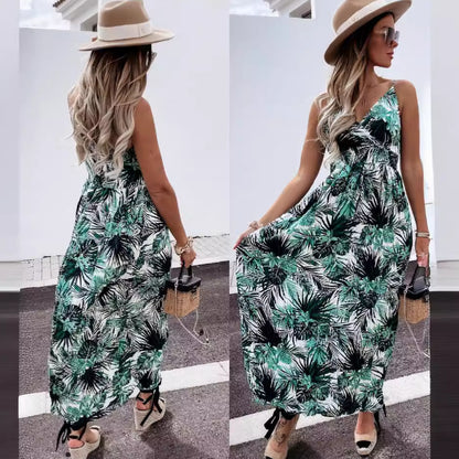 Robe maxi portefeuille imprimé floral Chic und Stil pour femmes