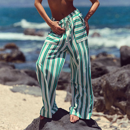 Chic und Stil striped wide lounge pants for women