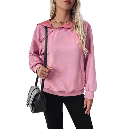 Pull à capuche sportif pour femmes avec coupe décontractée et poche kangourou Chic und Stil