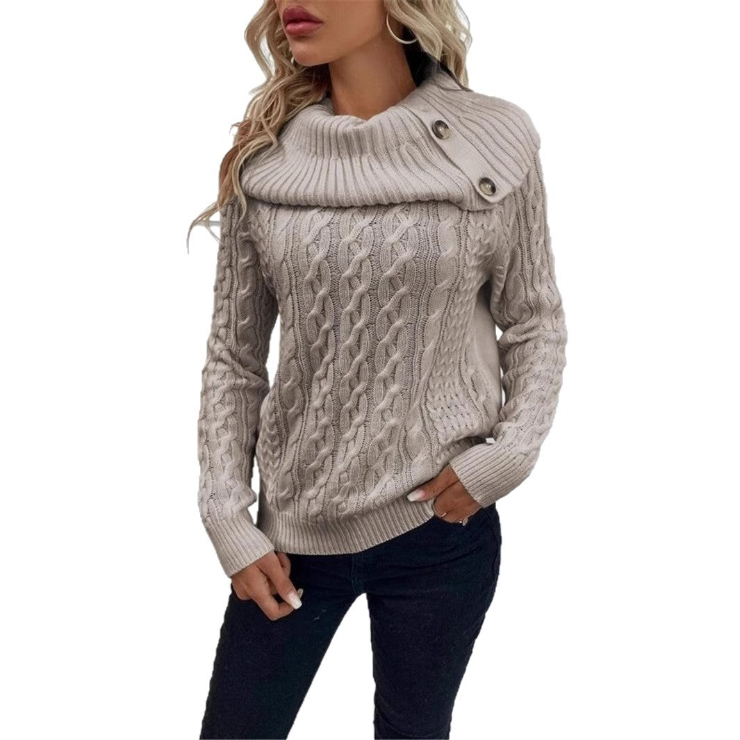 Dames pull en tricot avec col surdimensionné Chic und Stil