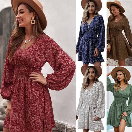 Robe femme avec coupe cintrée et manches ballon décontractées Chic und Stil