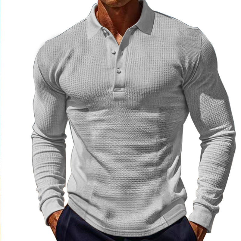 Chemise polo à manches longues pour hommes avec design structuré Chic und Stil