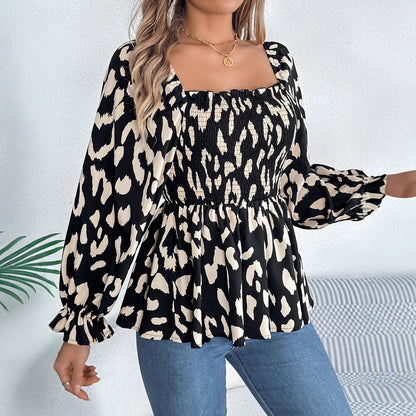 Blouse féminine tendance avec volants et imprimé animal chic Chic und Stil