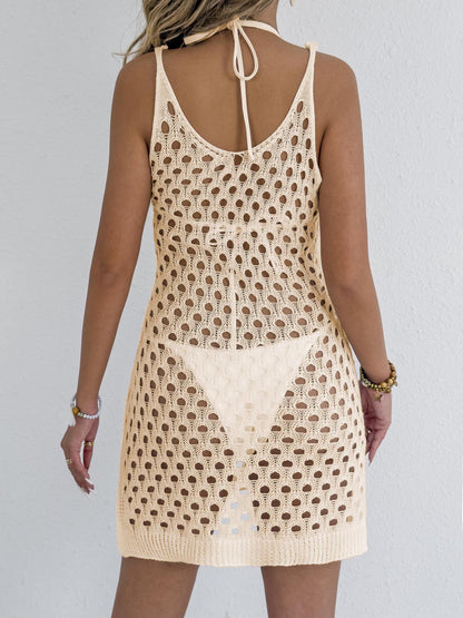 Femmes Détail en dentelle Nœud Couverture de plage Robe Chic und Stil