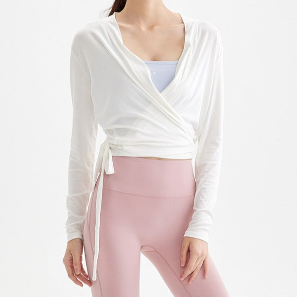 Top enroulé pour femmes à manches longues et coupe ajustée Chic und Stil