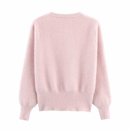 Dames gilet douillet en tricot avec détails de boutons floraux Chic und Stil