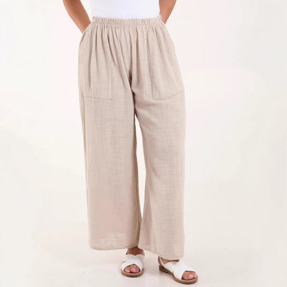 Light chiffon pants for women with elastic waist and practical pockets Chic and Style