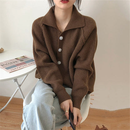 Cardigan en tricot confortable pour femmes avec col classique et fermeture à boutons Chic und Stil