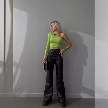 High-waisted pants for women with laces Chic and Style