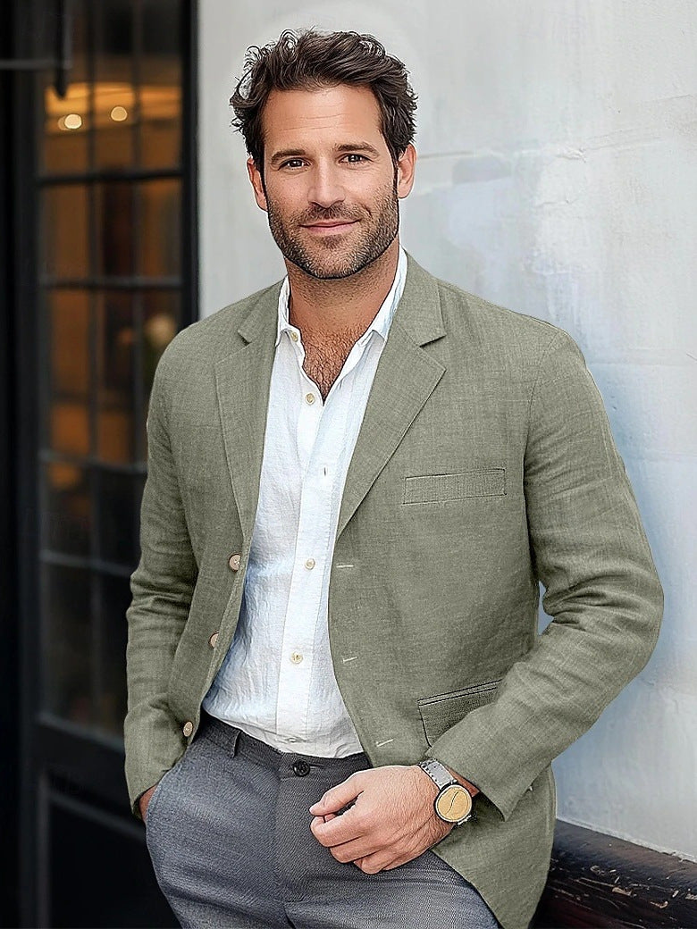 Blazer en lin décontracté pour hommes Chic und Stil