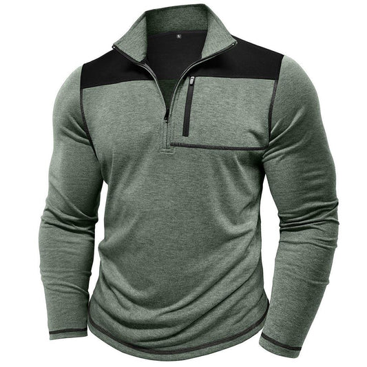 Pull over demi-zip sportif pour hommes avec poche poitrine pratique Chic und Stil