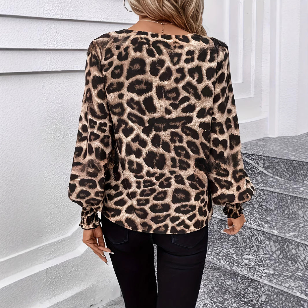 Chemisier femme avec décolleté en V et manches bouffantes Chic und Stil