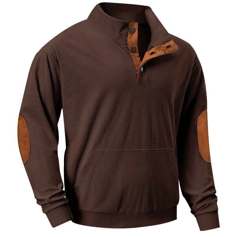 Pull-over en tricot confortable pour hommes avec col moderne et coudières renforcées Chic und Stil