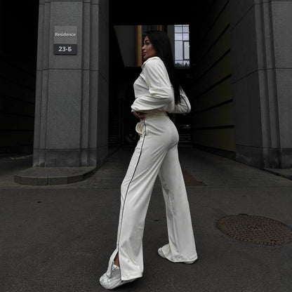 Dames Ensemble de training en molleton cropped sportif Chic und Stil