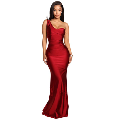 Robes de soirée satin à une épaule Chic und Stil