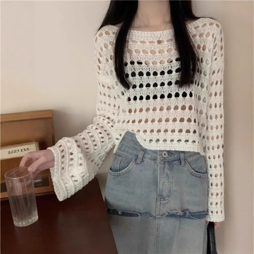 Femme pull en crochet surdimensionné et aérien avec une coupe ample Chic und Stil
