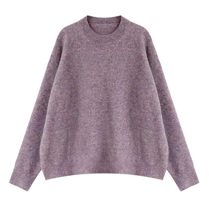 Ladies oversized knit pullover with wide fit and high edges Chic und Stil
