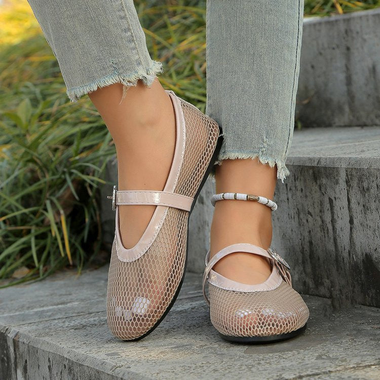 Ballerines élégantes pour dames avec design en maille respirante et bandoulière à la mode Chic und Stil