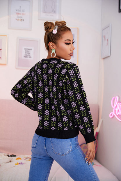 Dames cardigan avec motif floral et coupe confortable Chic und Stil