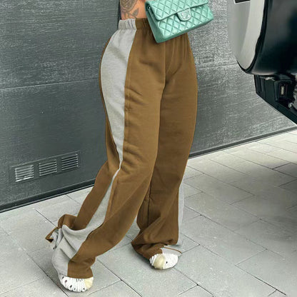 Casual women's sports pants with colorful side inserts and an elastic waistband Chic and Style