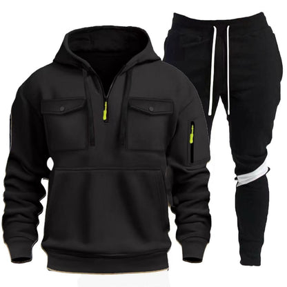 Practical hoodie jacket for men with chic and stylish sports pants